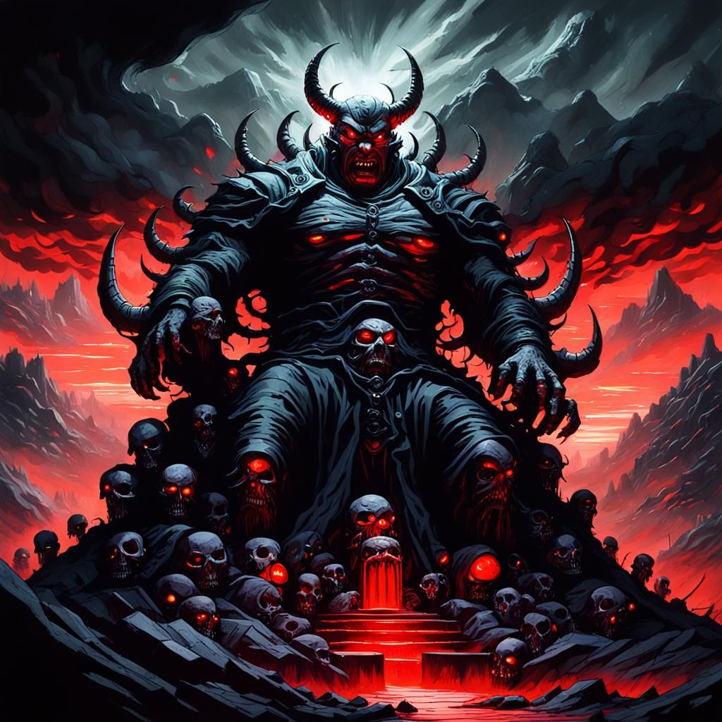 Evil Zordon Overlooking Dark Fantasy Landscape