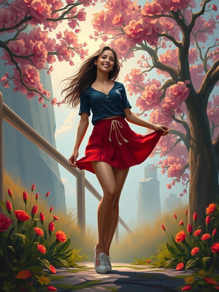 Vibrant Dark Fantasy Portrait in Oil Painting Style