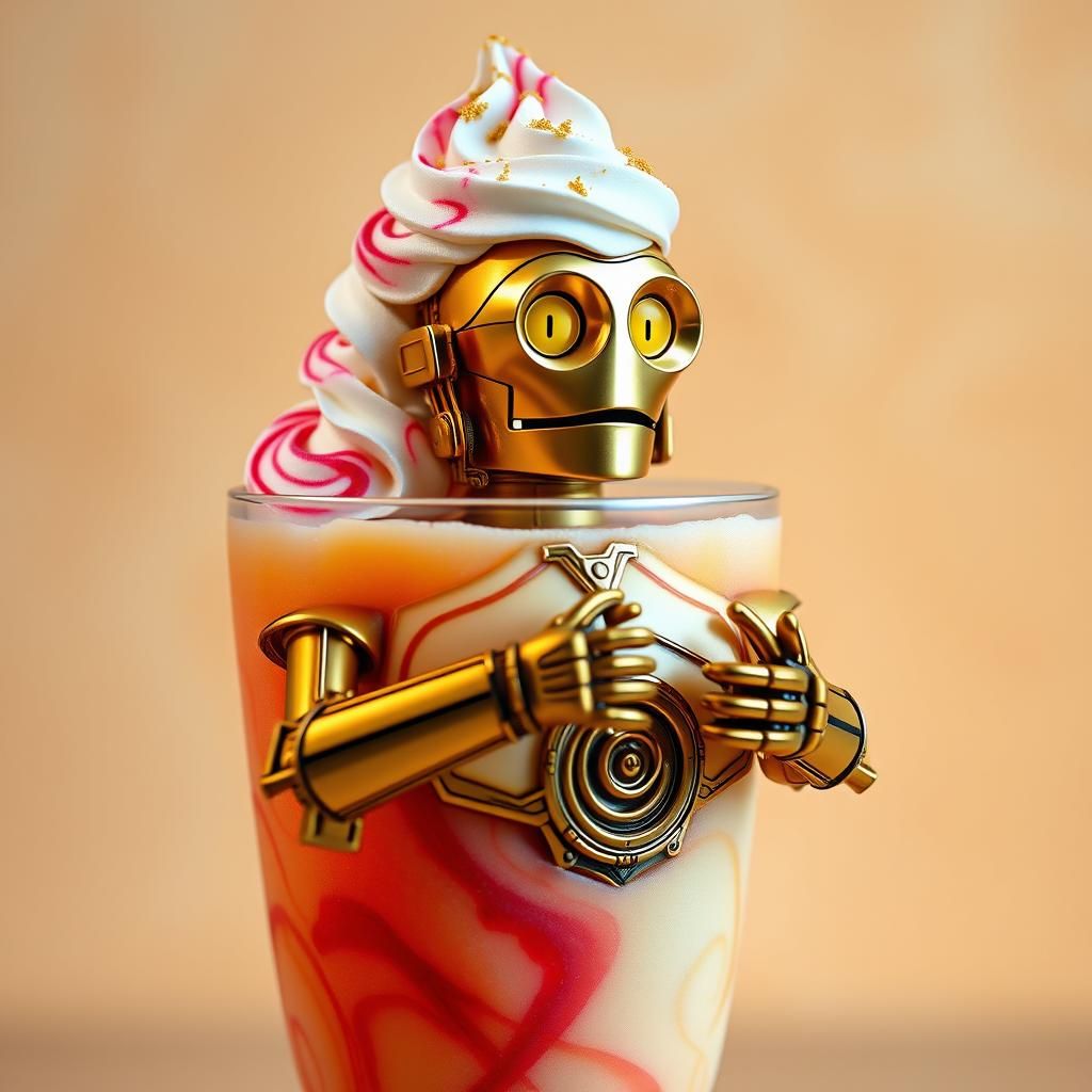 A tasty glass of C-3PO Creamsicle ice-cream