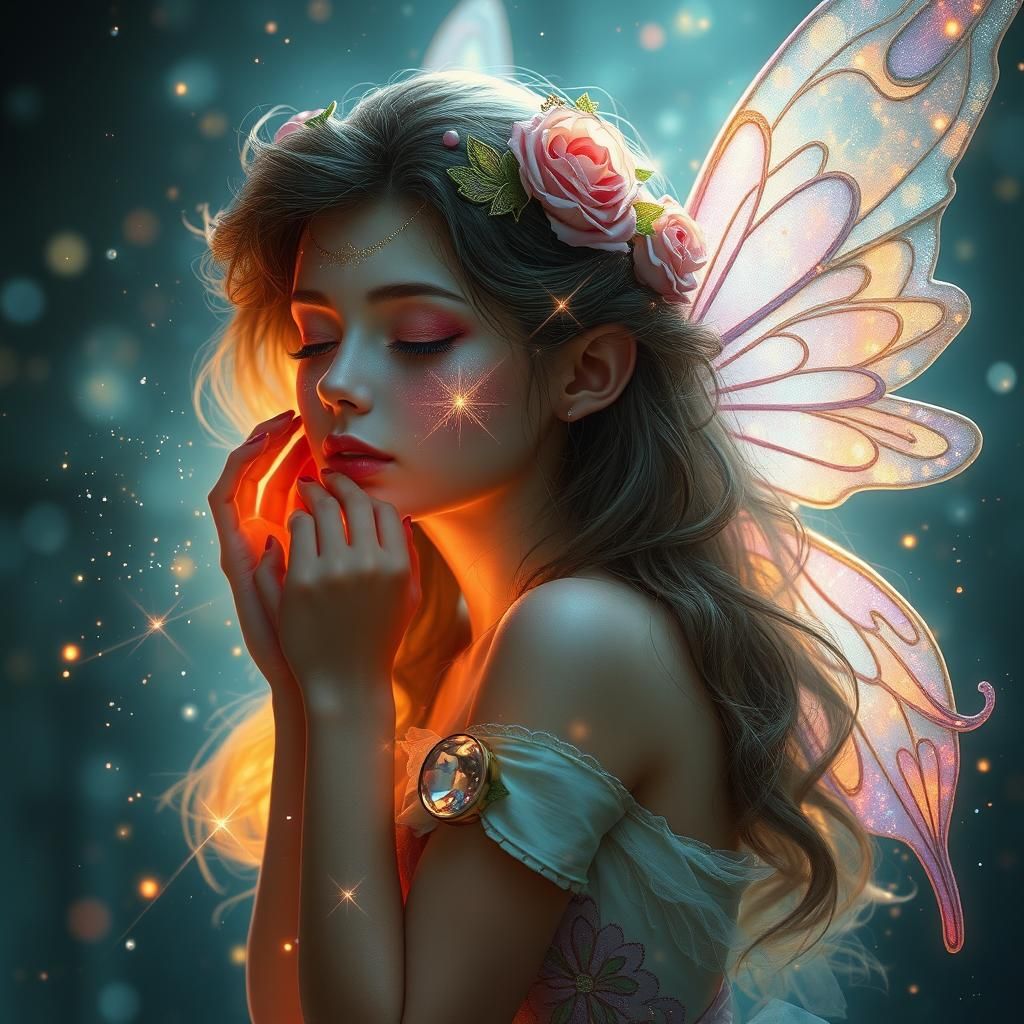 Ethereal Fairy with Volumetric Lighting, Digital Art