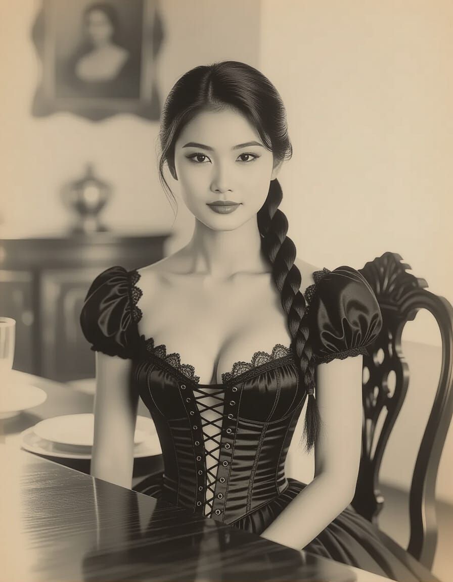 Vintage Photo of Indonesian Woman in Sepia Tone