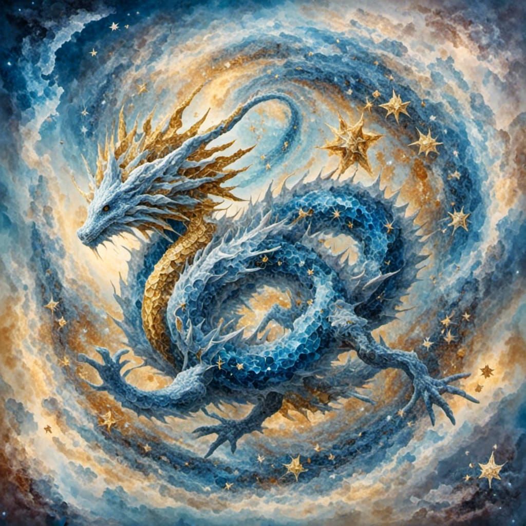 Celestial Star Dragon in Cloudscape
