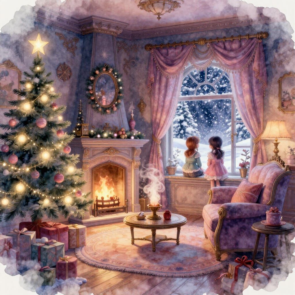 Enchanted Victorian Christmas Living Room