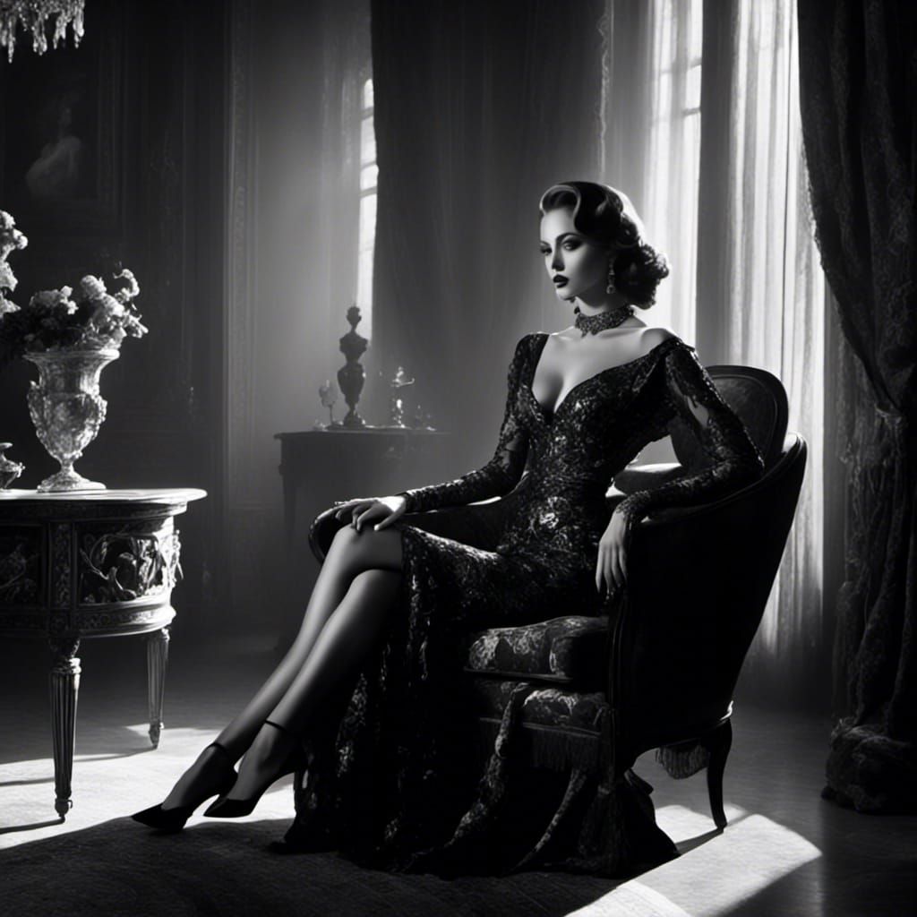 Film Noir Femme Fatale in Black and White