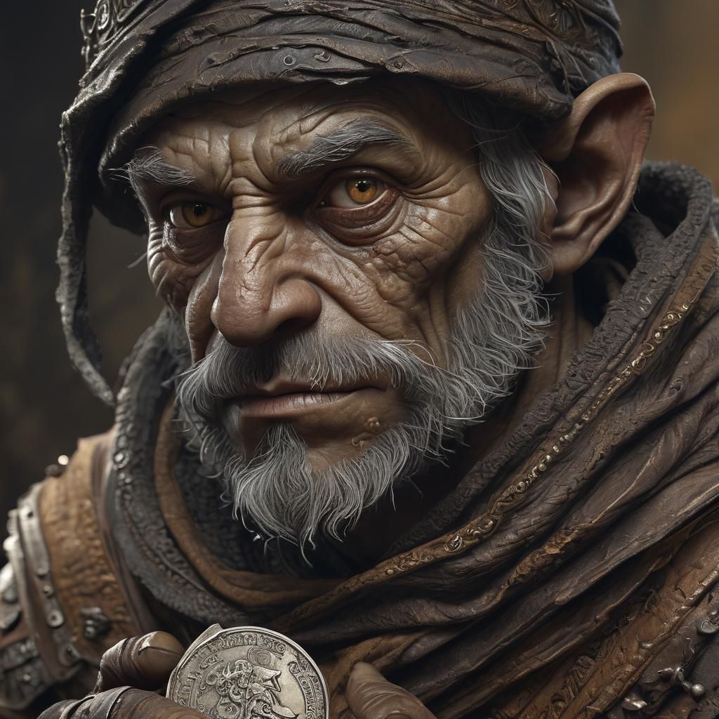 Goblin Thief Portrait in Doré-Inspired Style