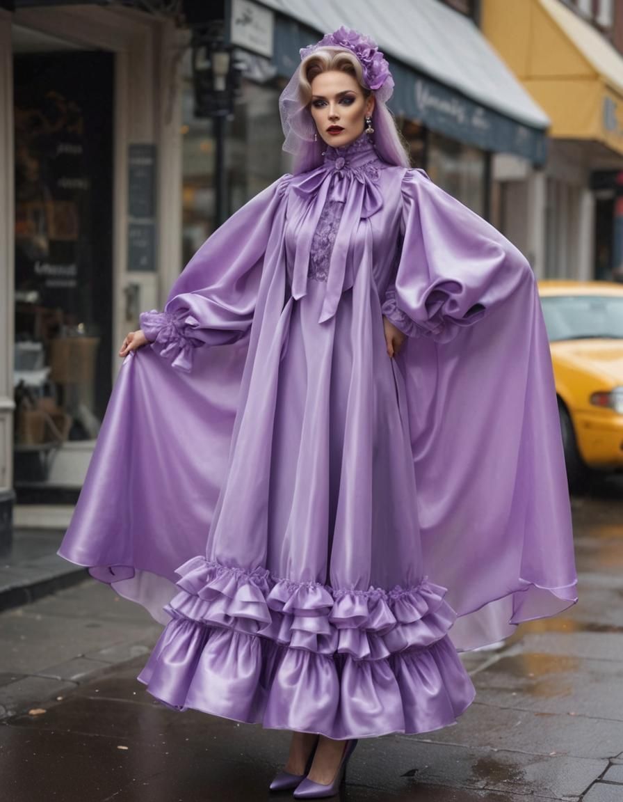 POMPÖÖS Couture. A Satin Wonderland of Sissy Satin Dresses, ...