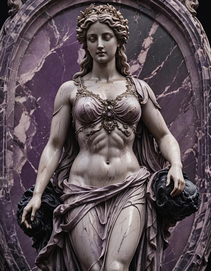 Aphrodite Goddess Statue in Hyperrealistic Style