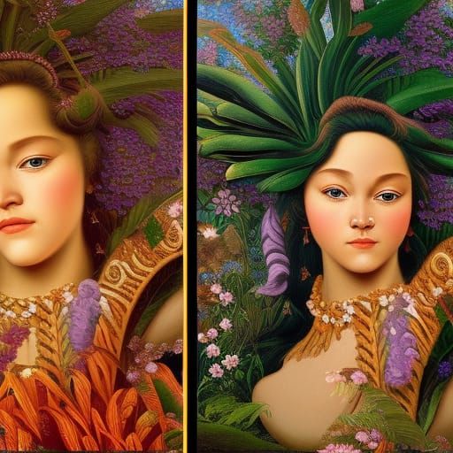 Hawaiian Beauty Portrait in Renaissance Style