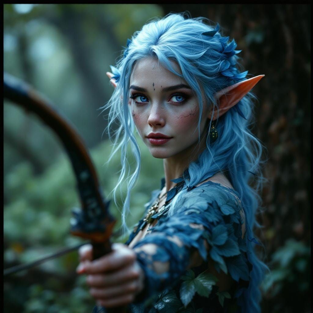 Eladrin Druid with Arcane Bow in Film Aesthetic