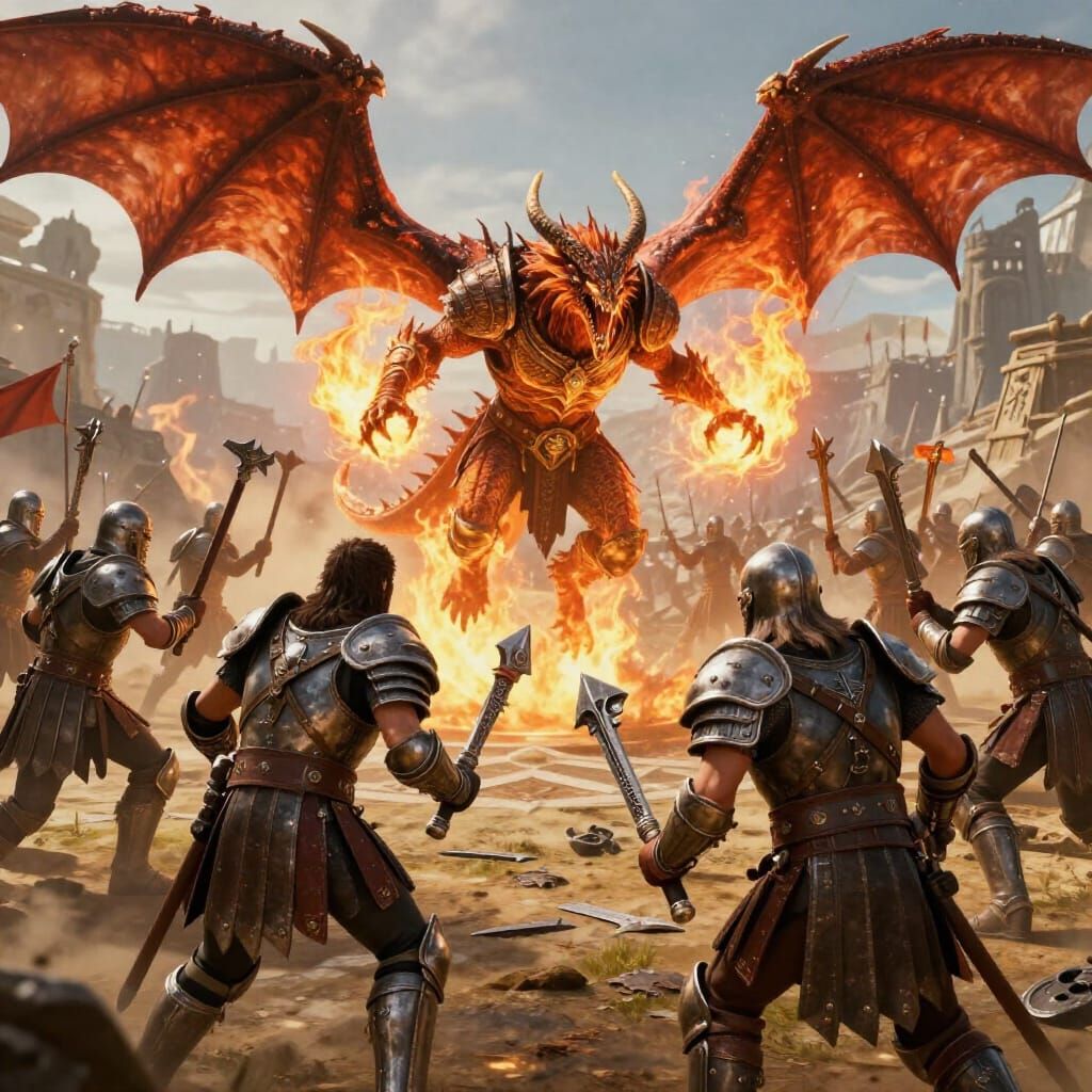 Dragonborn Battles Caesar's Legion in Epic 3D Render