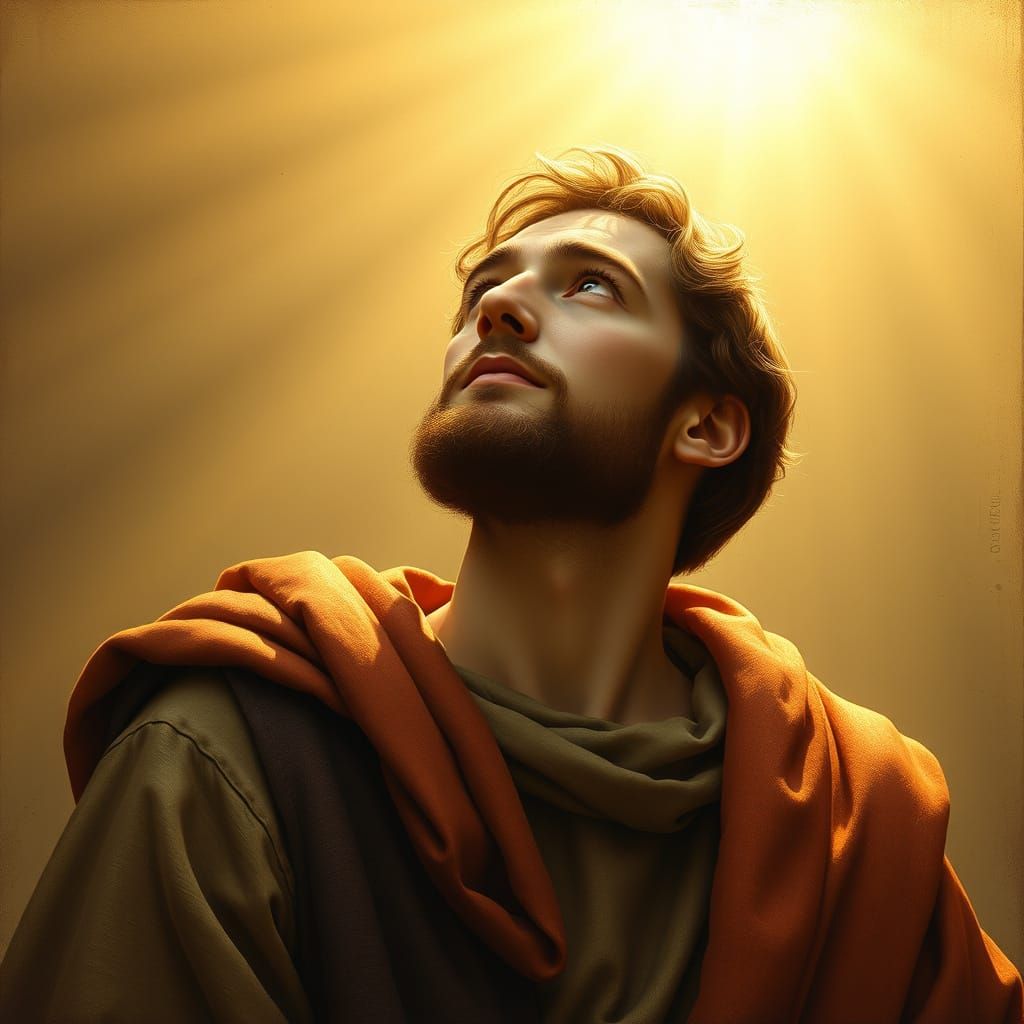 Serene Saint Thomas Lost in Contemplation