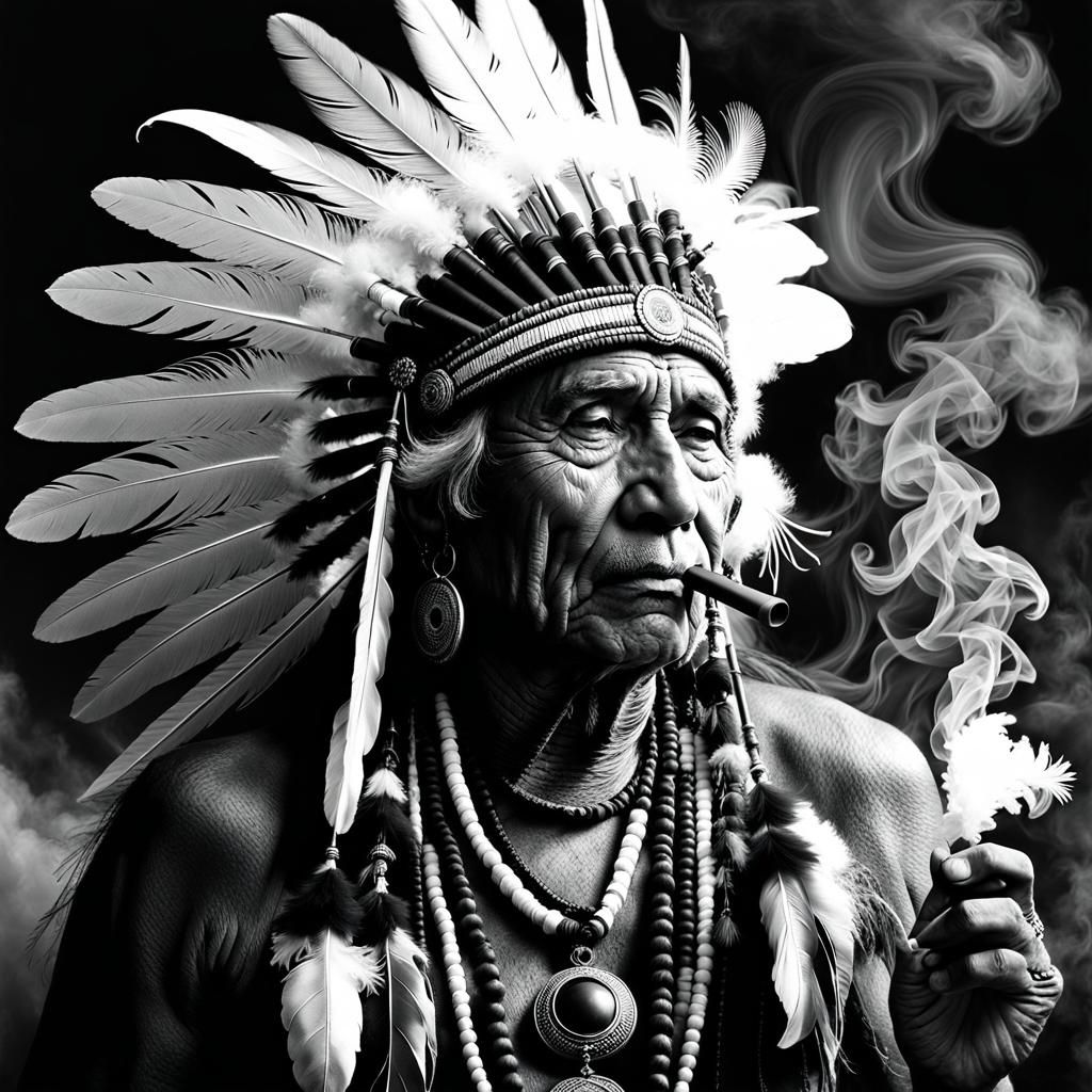 B&W Native American