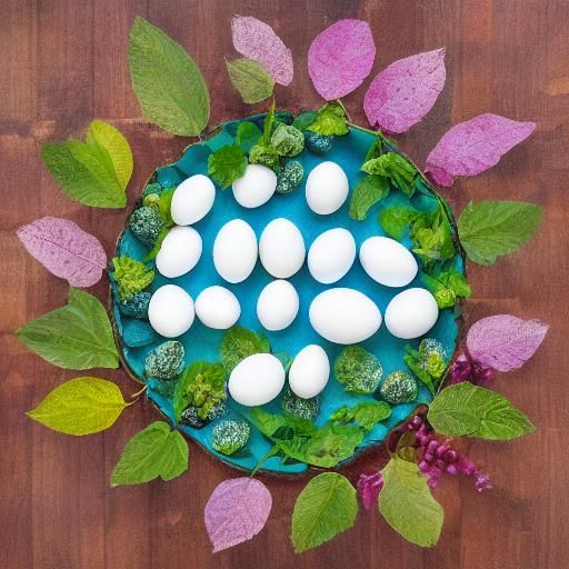 Colorful Eggs in Pastel Watercolor Dreamscape