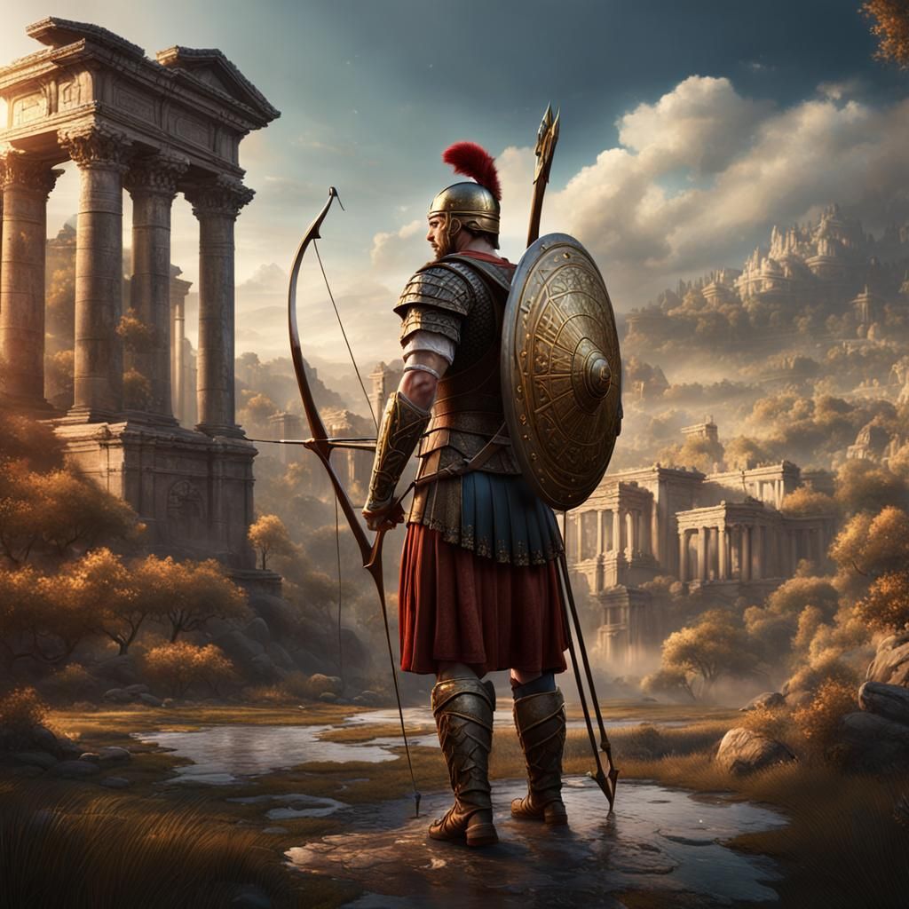 Finest Roman Archer: Detailed Matte Painting
