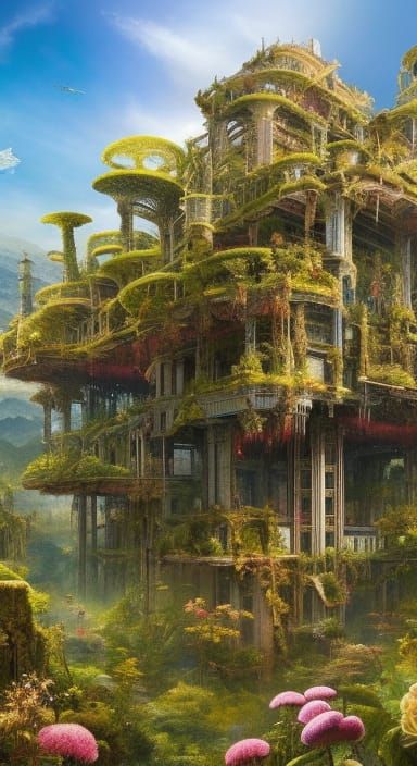 Post-Apocalyptic Landmarks Trapped in Mycelium Network