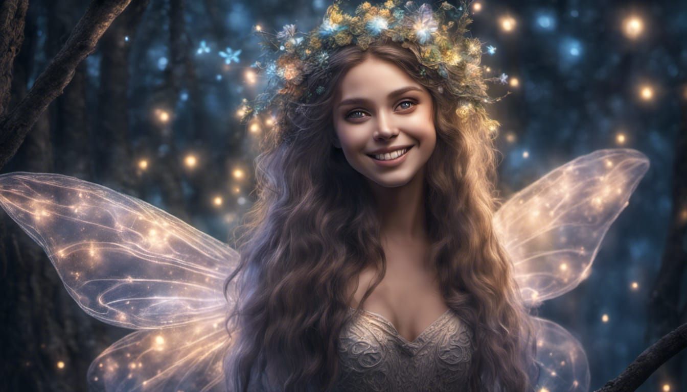 Opalescent Fairy in Twinkling Fantasy Forest