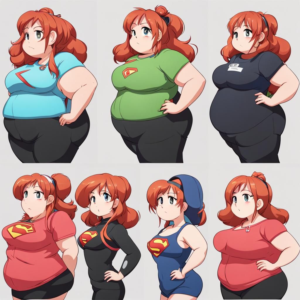Anime Girl's Extreme Weight Gain Progression