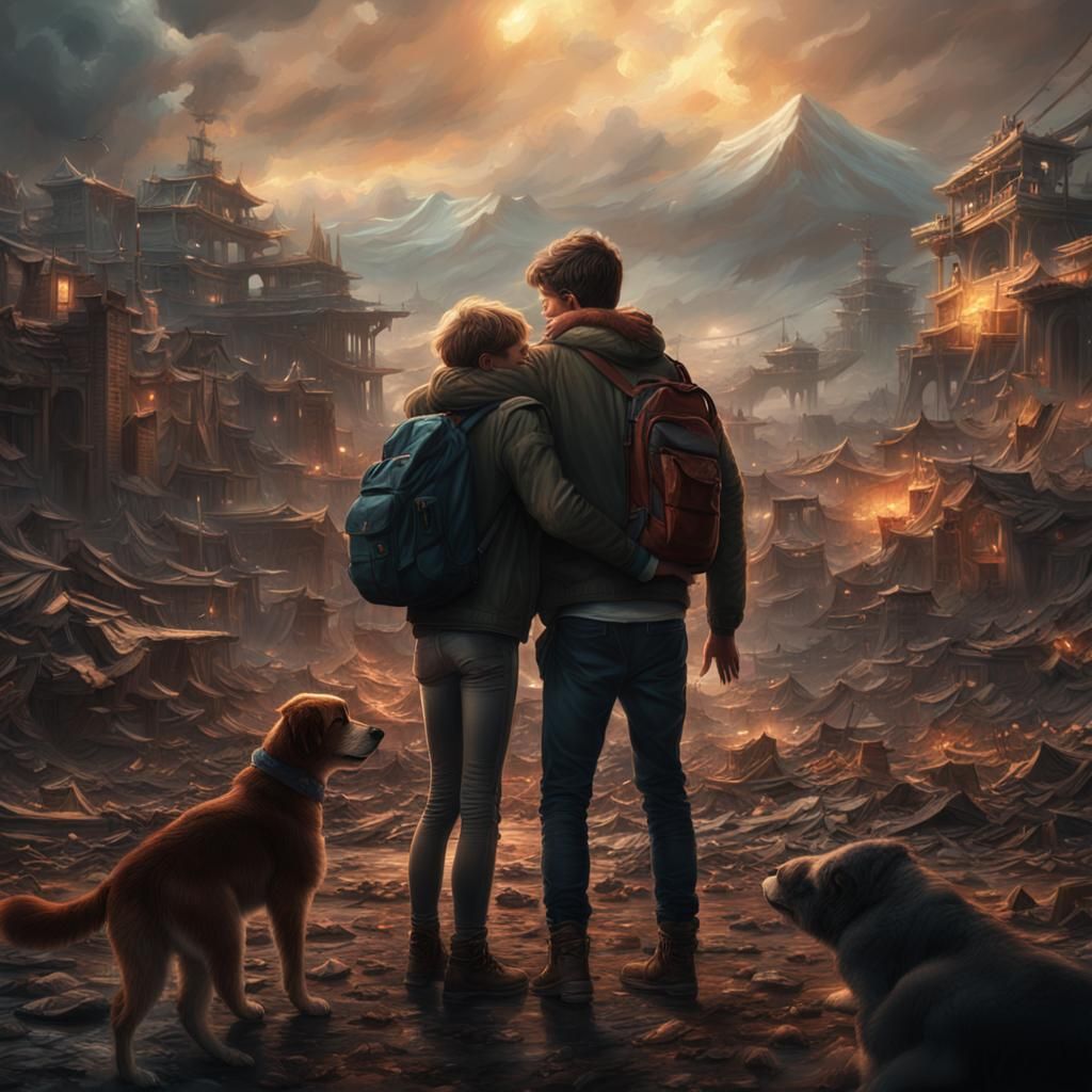 Protective Boyfriend in Dramatic Digital Painting