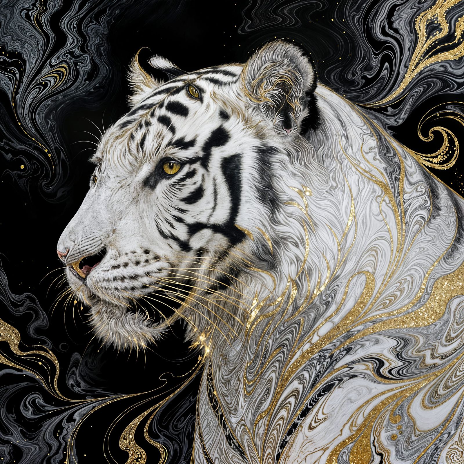 White Tiger in Gold
