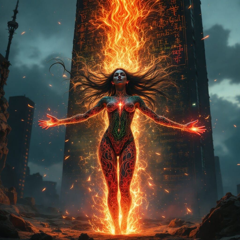 Surreal Empress Elf Witch Radiates Ethereal Glow