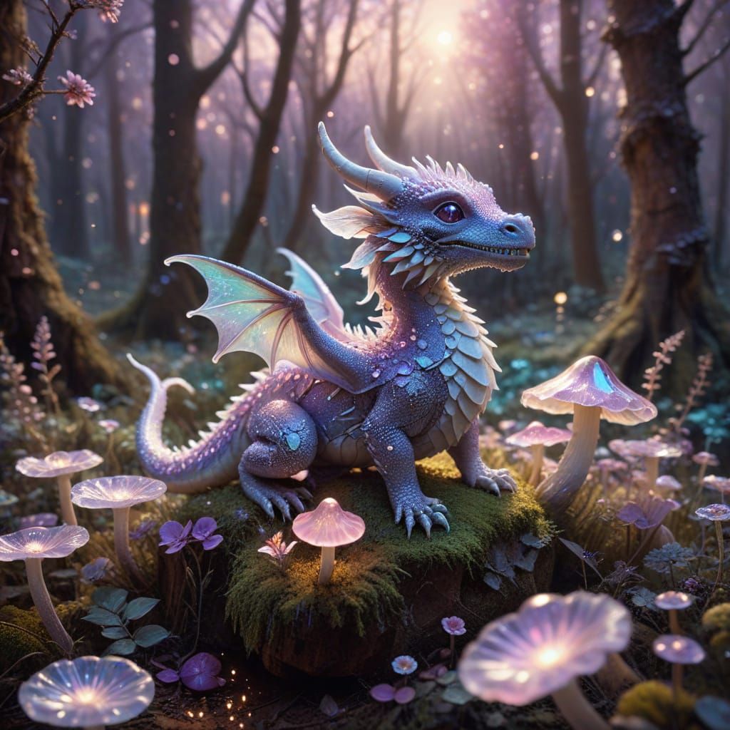 Glimmerpuff, a Smol Glitterflame Floof