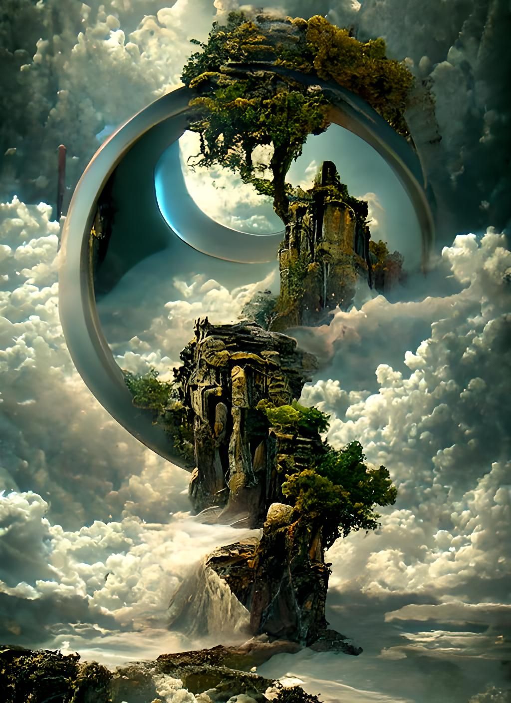 Floating Treehouse Inside Yin-Yang Stargate Portal