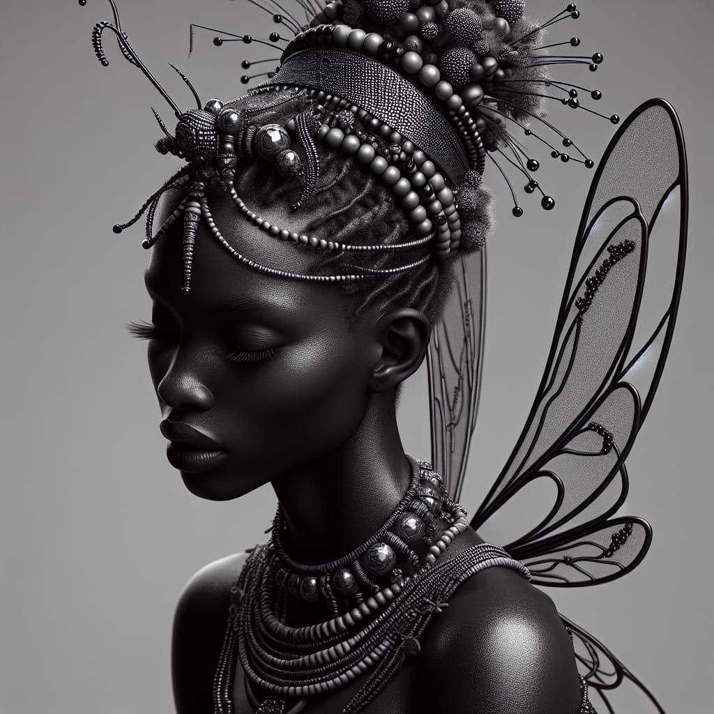Hyperdetailed Portrait of an African Fairy