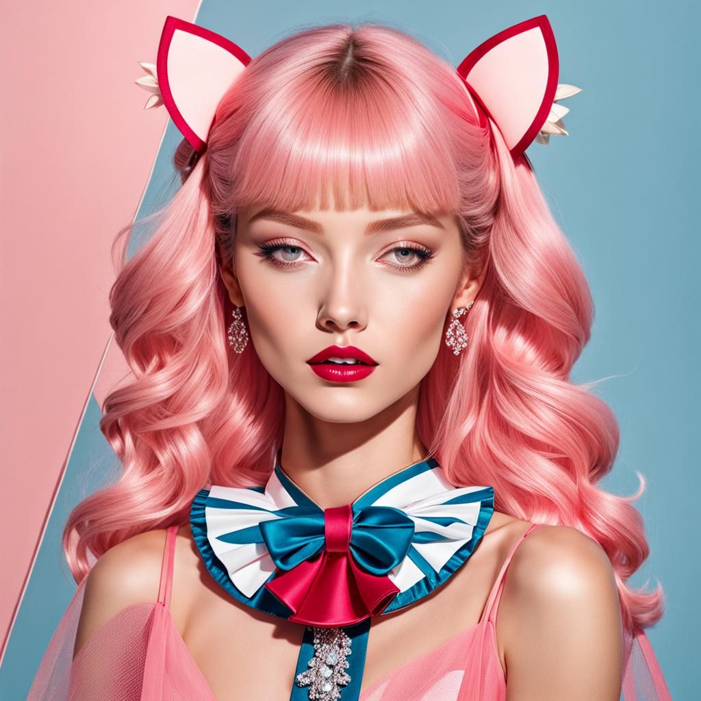 Portrait of a Young Woman with Dewy Skin