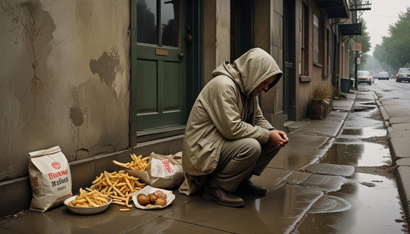 A Man Finds Solace in a Gritty Urban Oasis