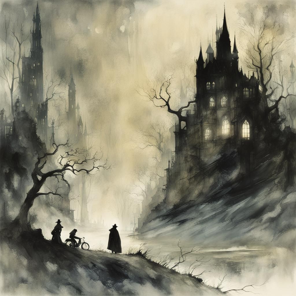 Endless Night: Dark Fantasy Double Exposure Art