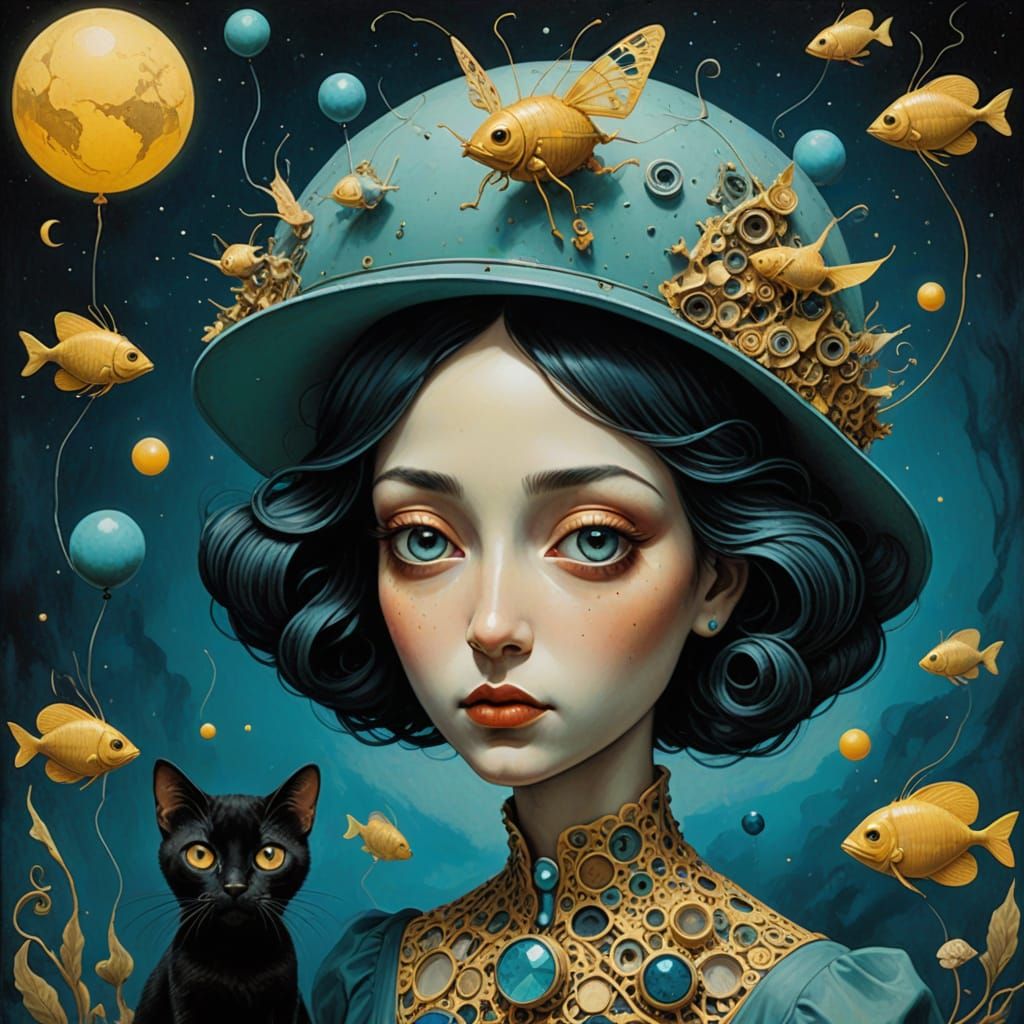 Surrealist Double Exposure of a Man's Inner World