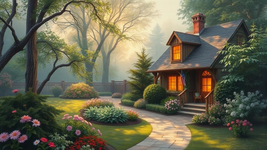 Ethereal Garden in Oil Painting Style
