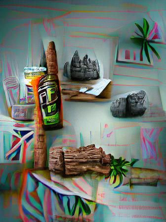Hyperdetailed Tiki Driftwood Charcoal Matte Painting