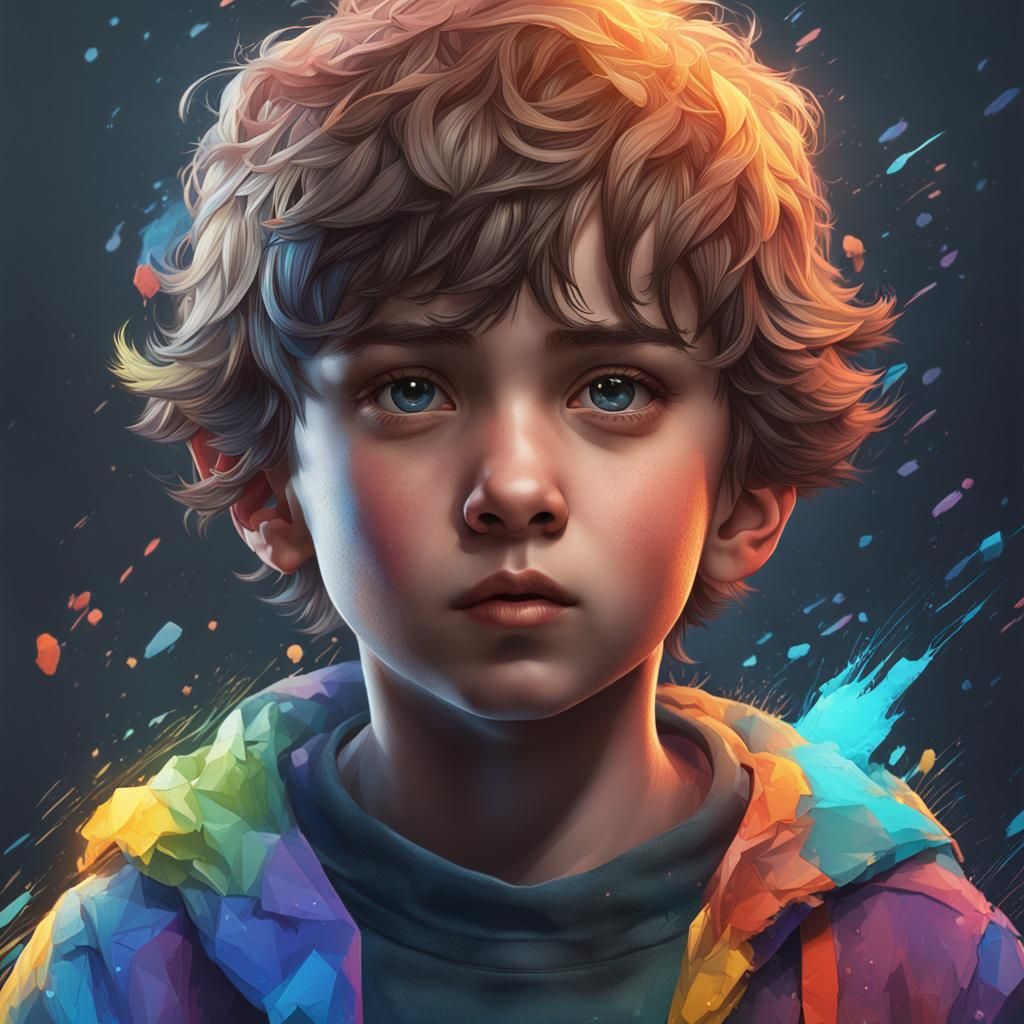 Detailed Portrait of Children in Trending Art Style
