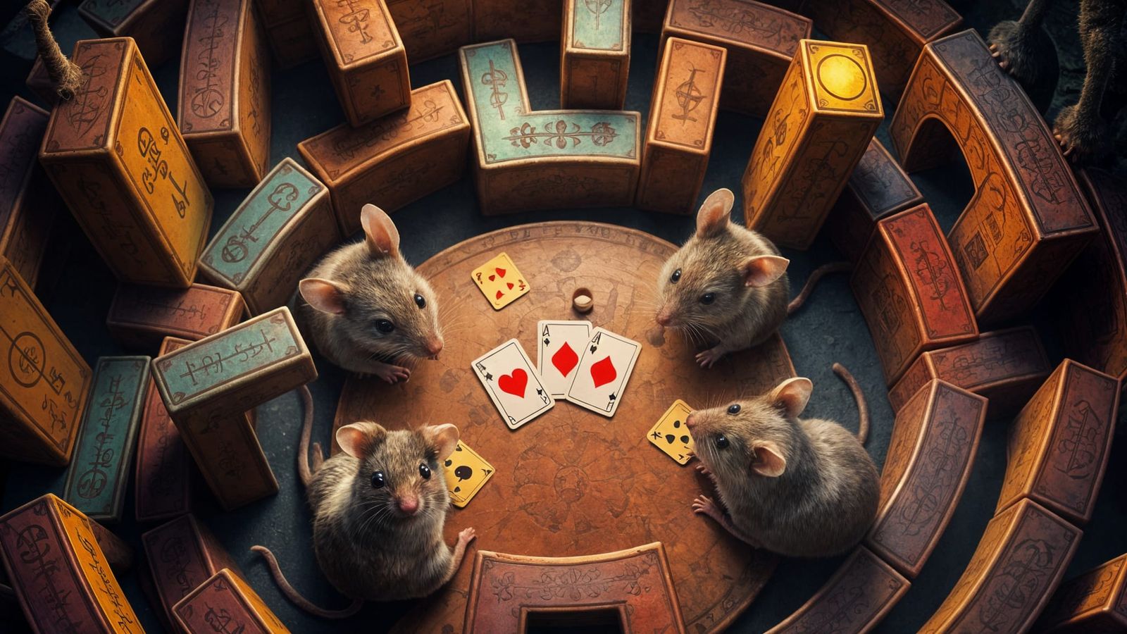 Mice in a Vibrant Labyrinth Card Game