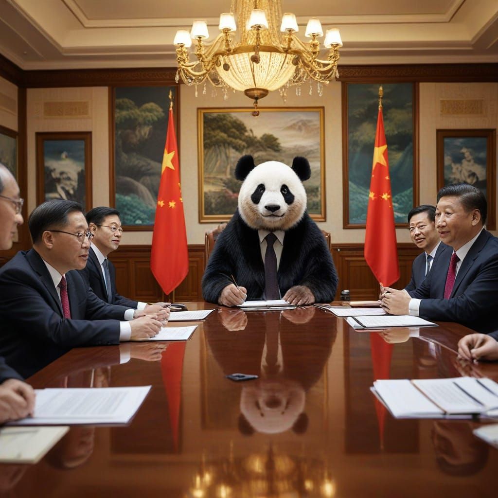 Panda and President Xi Jinping in Public Meeting