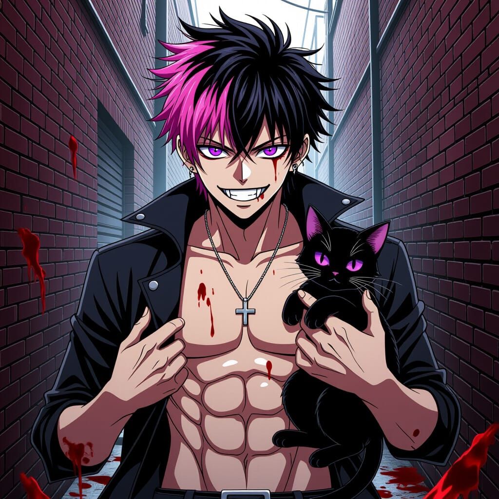 Vampire Anime Character in Manga Key Visual Style