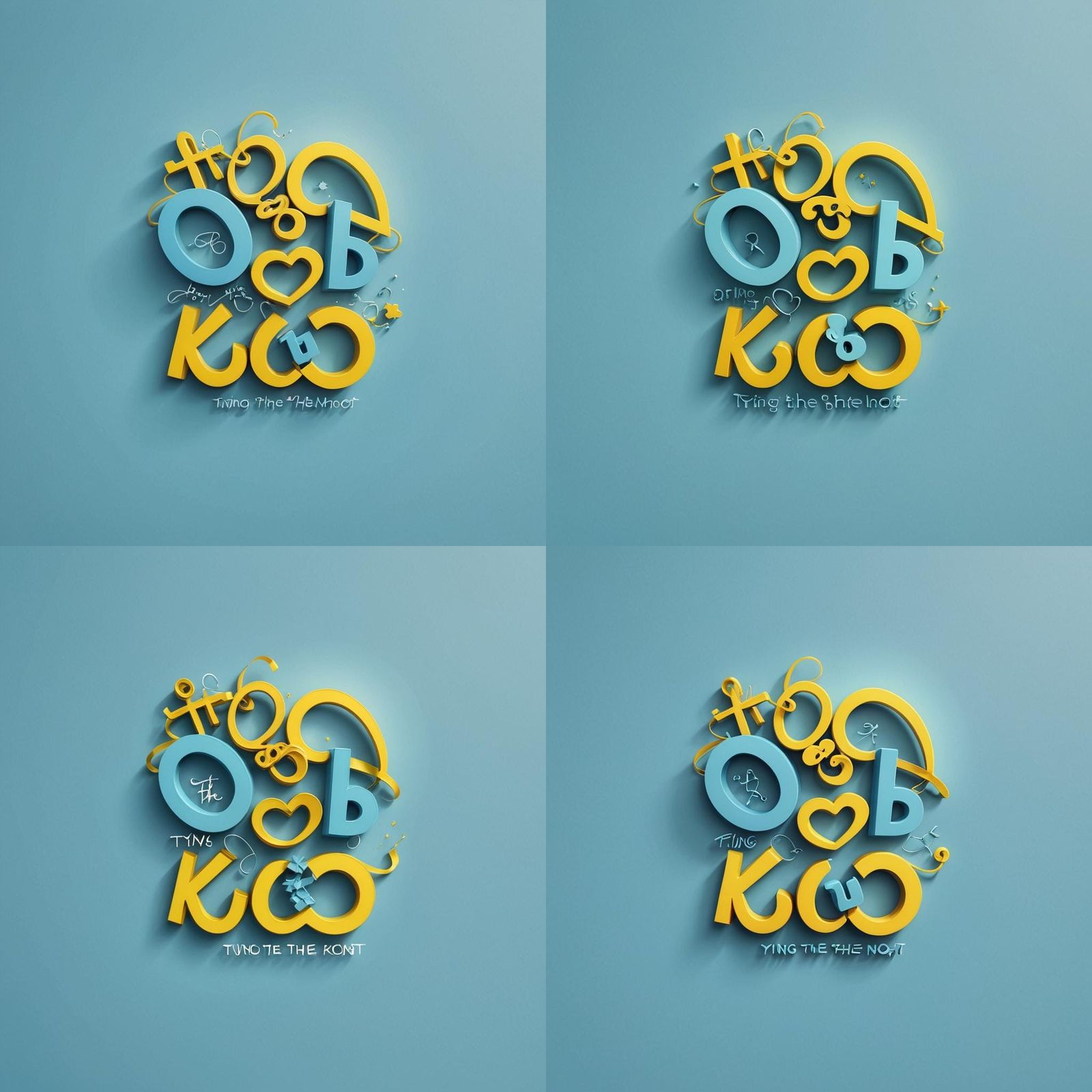 Hyperrealistic Sitcom Logo: Tying the Knot in 3D