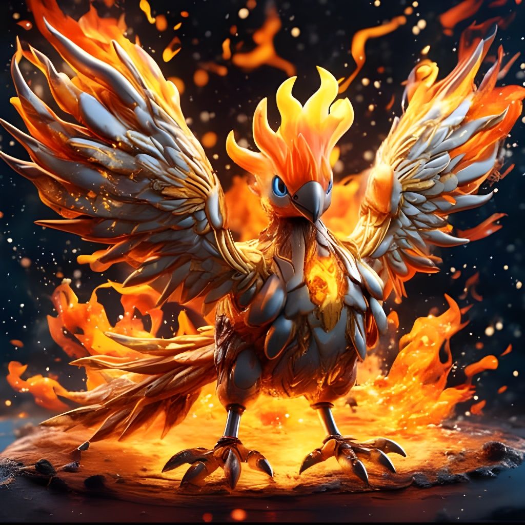 Fiery Flight: A Vivid Moltres Illustration