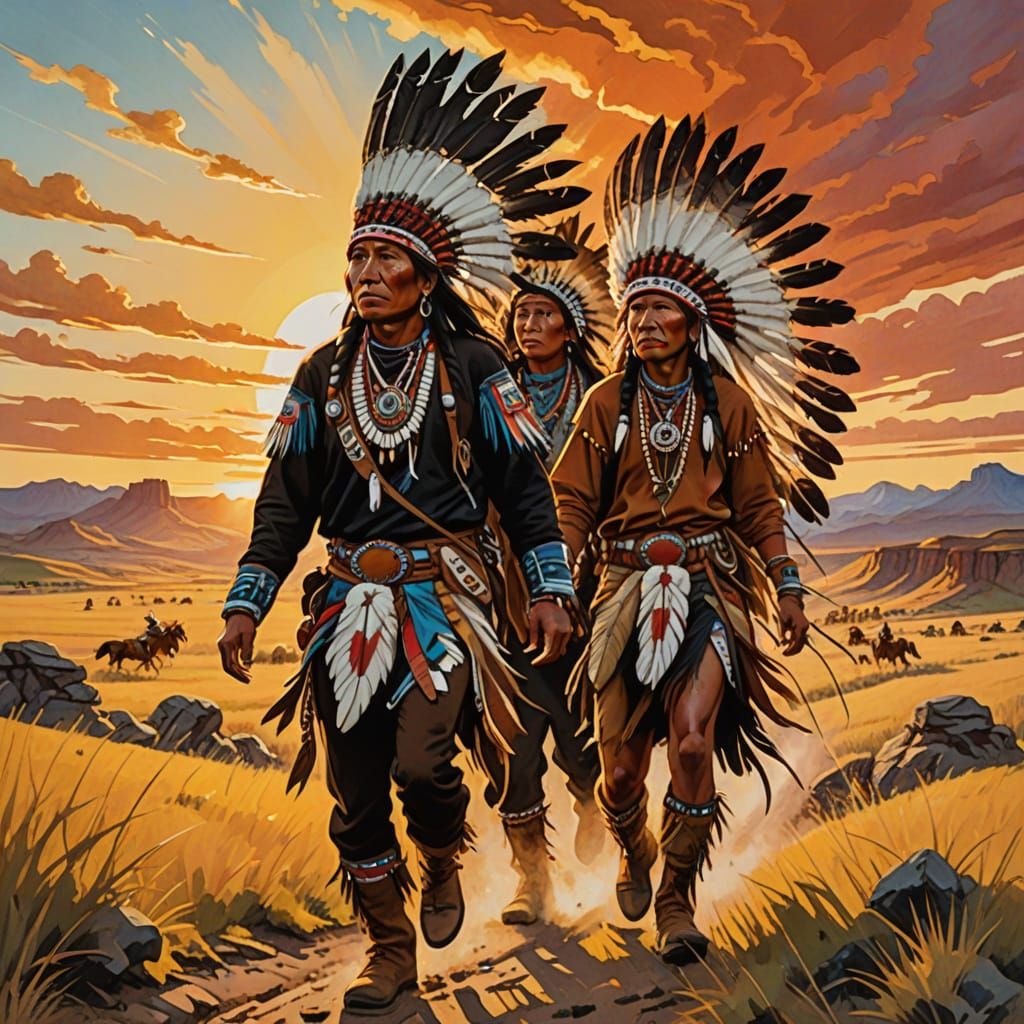 Vibrant Plains Landscape in Gouache Style