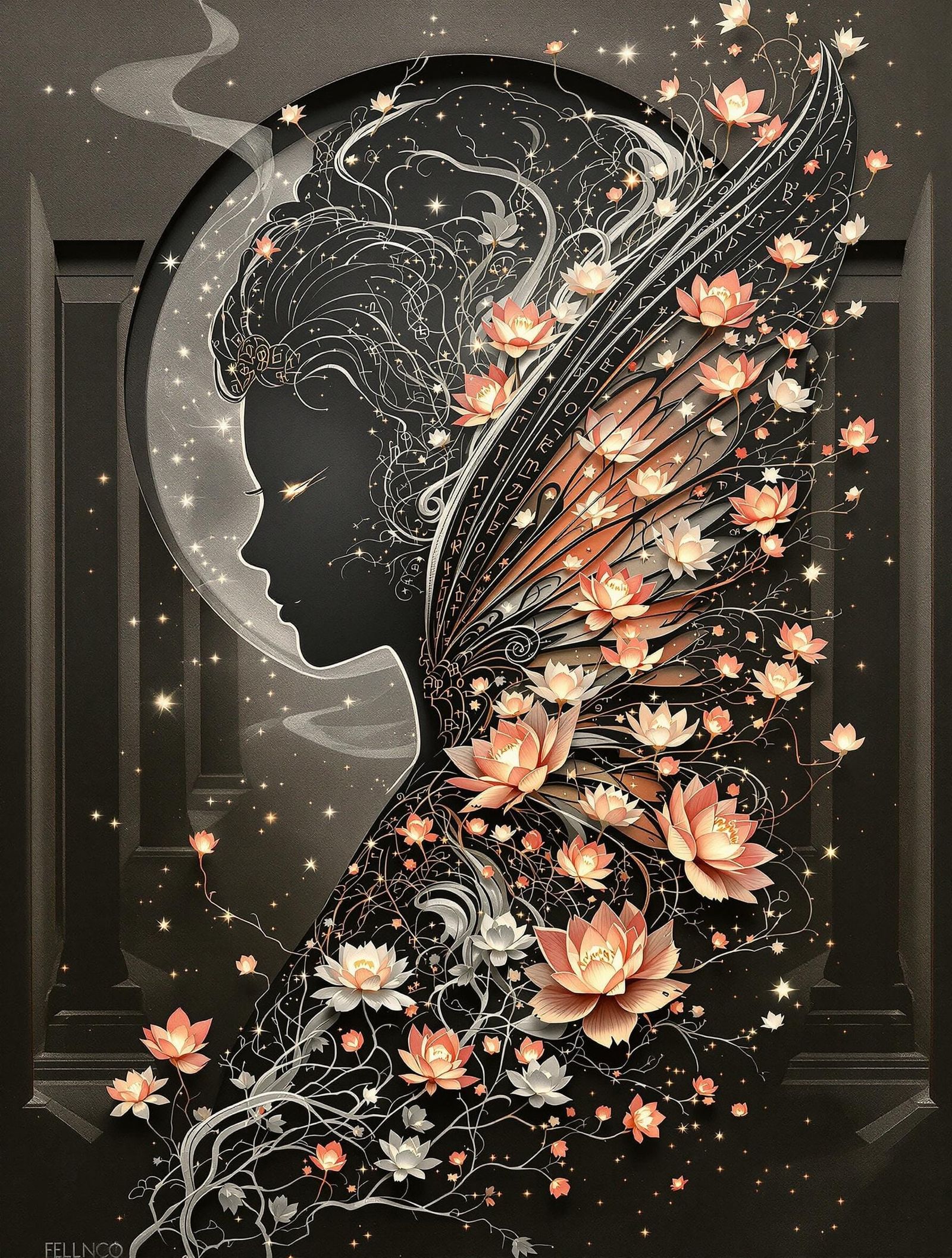 Gothic Romantic Fairy in Laterite Relief