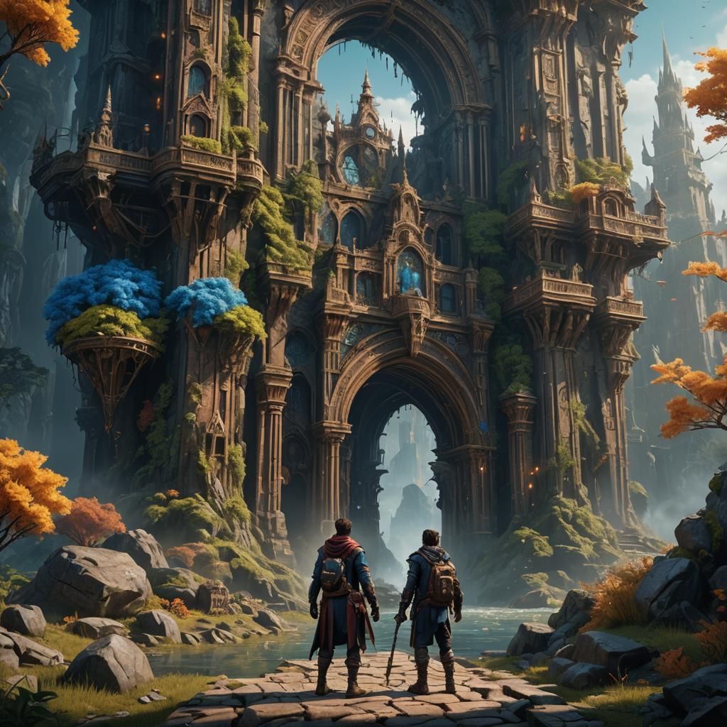 Fantastical Friends in Detailed Matte Painting