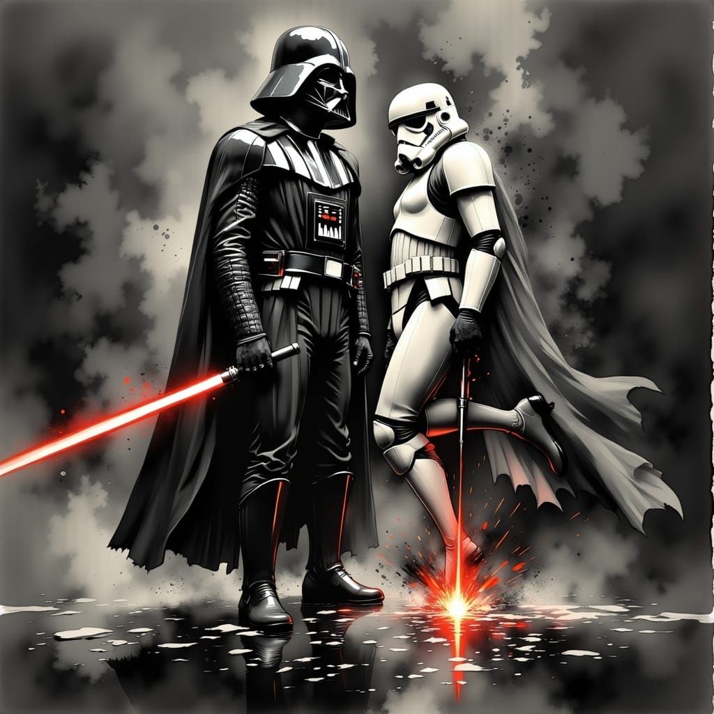 Darth Vader Levitation with Holographic Stormtrooper