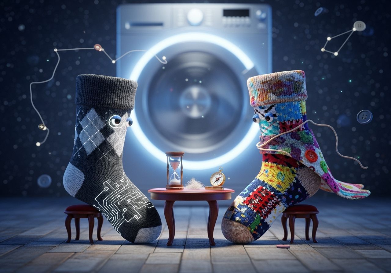 Surreal Meeting of Argyle and Patchwork Socks