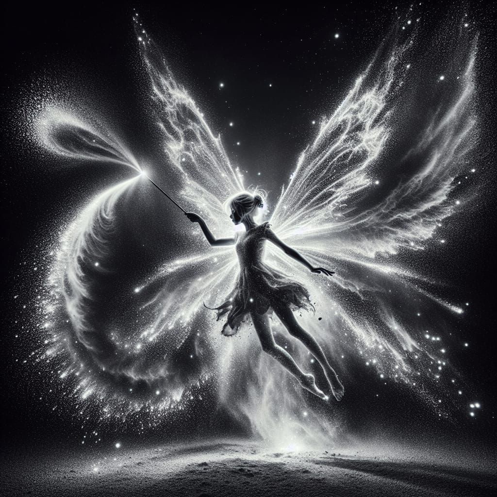 Luminescent Fairy Creates Dust Explosion with Wand