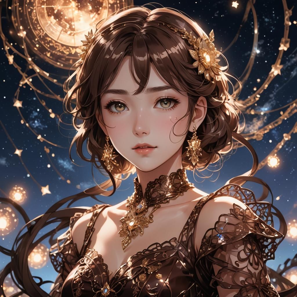 Surreal Beauty Basks in Glowing Chocolate Night Sky