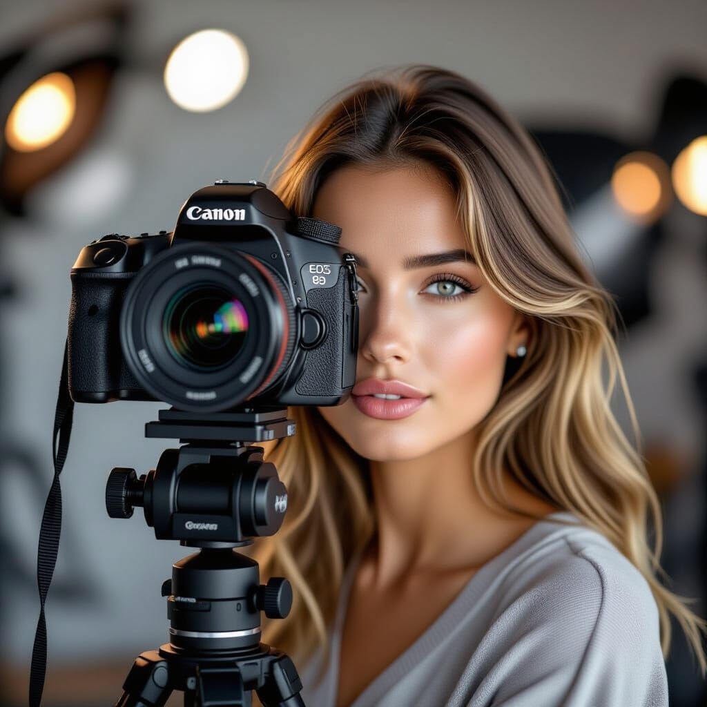 High-Resolution Close-Up Portrait in Studio Lighting