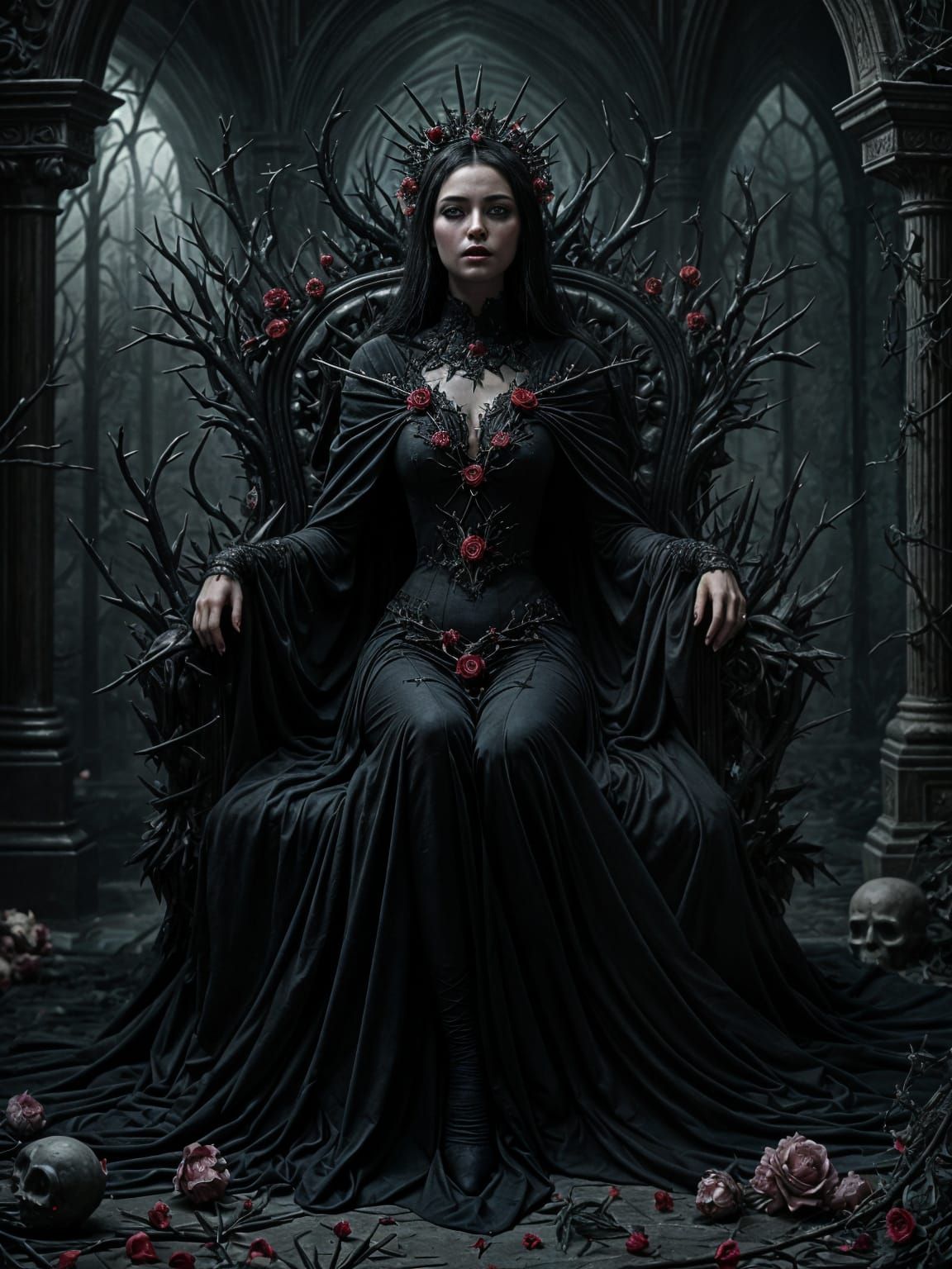 Thorn Empress: A Macabre Gothic Portrait