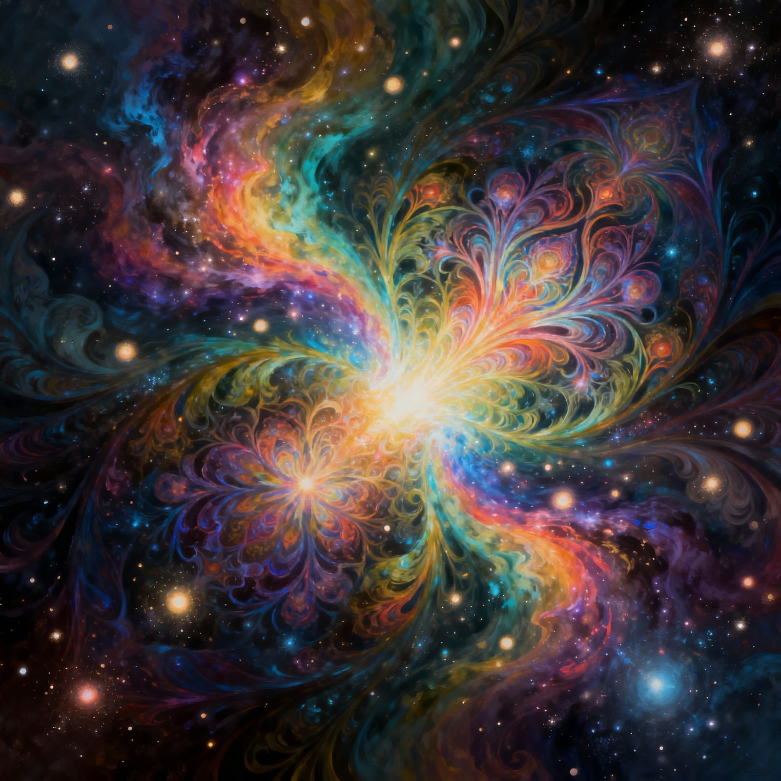 Iridescent Nebula Pulsing with Cosmic Energy