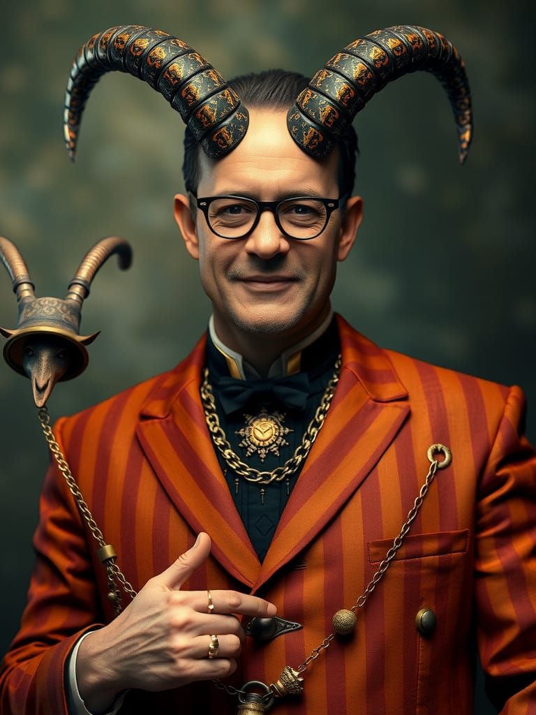 Tom Hanks all dressed up for his role as baphomet